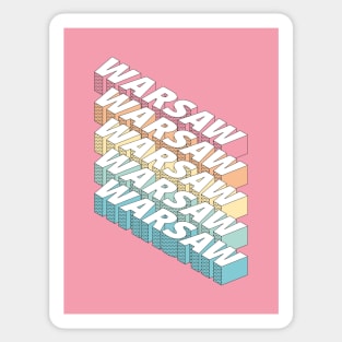 Retro Warsaw 3D rainbow typography Sticker